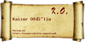 Kaizer Ofélia névjegykártya